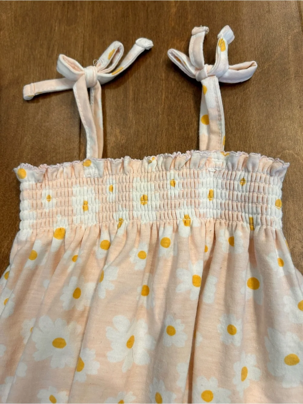 7FAM 7 for all mankind pink floral smocked romper 3/6m